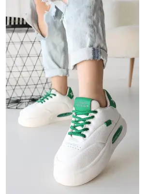 Enerjik Spor Ayakkabı Etkileyici Yeşil Detaylı