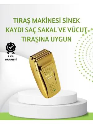 Çift Başlık Ve Favori Şekillendirme Özellikli Altın Renk Tıraş Makinesi