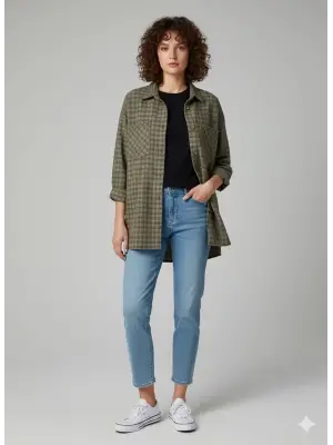 Çift cepli oduncu gömlek vizon ha1212789