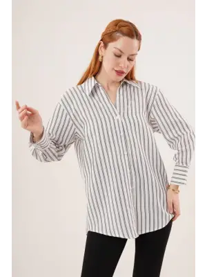 Omarı Modern Tasarımlı Gri Gömlek