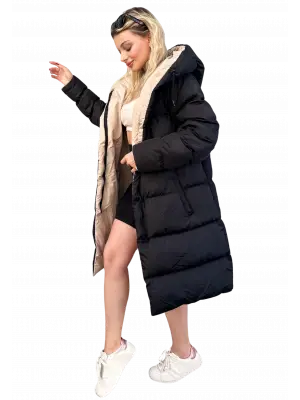 Çift Taraflı Uzun Şişme Mont