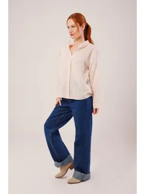 Omarı Trend Krem Gömlek