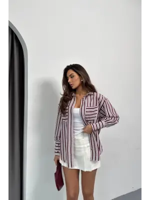 Omarı Bordo Çizgili Gömlek: Stilinizi Tamamlayan Bir Parça