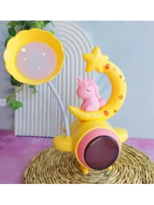 Çocuk Odası Ay Ve Unicorn Desenli Gece Lambası