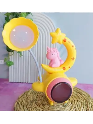 Çocuk Odası Ay Ve Unicorn Desenli Gece Lambası