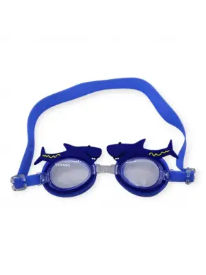 Omarı Çocuk Yüzücü Gözlüğü Köpek Balığı Tasarımı - Silikon Taşıma Çantası