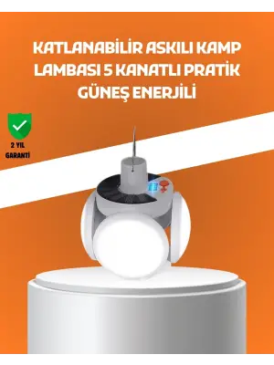 Çok Amaçlı Katlanabilir Güneş Enerjili Kamp Lambası – Masa Üstü Ve Asılabilir Kullanım