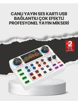 Çok Efektli Canlı Yayın Ses Mikseri Usb Ve Kablosuz Uyumlu