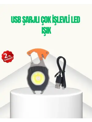 Çok İşlevli Usb Şarjlı Anahtarlık Fener