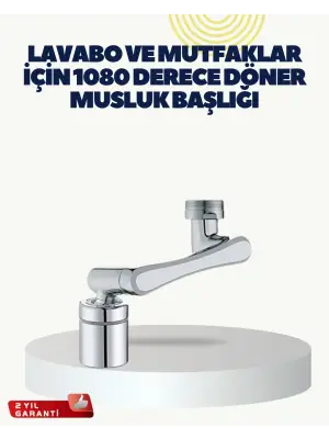 Çok Yönlü Dönebilen Musluk Başlığı 2 Fonksiyonlu Su Akışı