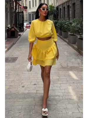 Omarı Kat Kat Etekli Takım