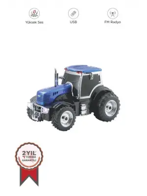 D42 Mavi Traktör Tasarım Usb/fm Radyo Bluetooth Hoparlör Speaker