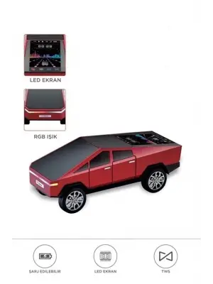 D68 Cyber Model Araba Tasarımlı Bluetooth Hoparlör 15w Güçlü Ses Rgb Led /tws/usb Kırmızı