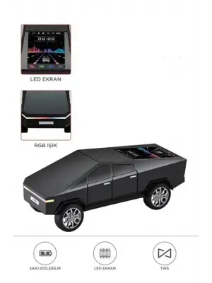 D68 Cyber Model Araba Tasarımlı Bluetooth Hoparlör 15w Güçlü Ses Rgb Led /tws/usb Siyah