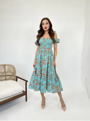 Omarı Uzun Kollu Dantel Detaylı Abiye Elbise