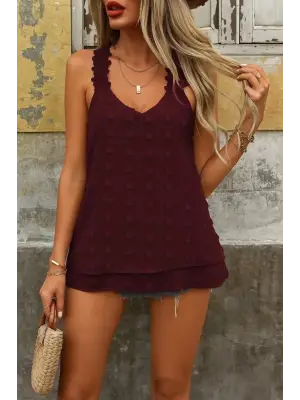 Omarı Dantel Detaylı Kadın V Yakalı Askılı Bluz