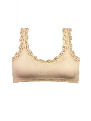 Omarı Dantel Nakışlı ve Pedli Bambu Kadın Büstiyer