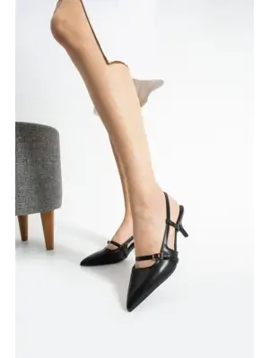 Siyah Cilt Topuklu Ayakkabı Kadın Giyim