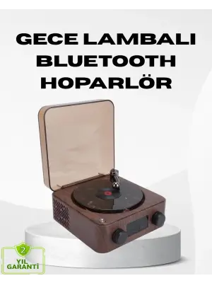 Dekoratif Gece Işığı Bluetooth Hoparlör Dijital Saat Çok Yönlü Sesli Aydınlatma