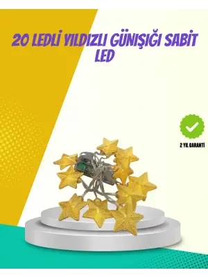 Dekoratif Yıldız Led Aydınlatma 20 Ledli 5 Metre Günışığı