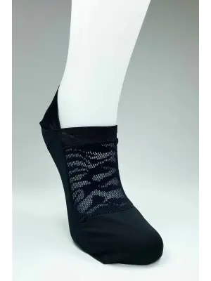 Omarı Transparan Desenli Kadın Fantezi Babet Çorap Seti