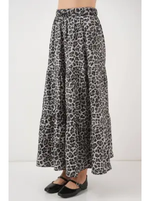 Desenli Uzun Etek 8053 - Antrasit