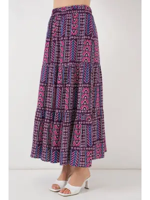 Trend Desenli Uzun Etek