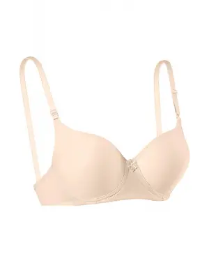 Omarı Silikon Destekli Düz Sütyen - Ten Rengi