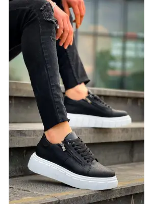 Omarı Yüksek Taban Beyaz Detaylı Günlük Spor Ayakkabı