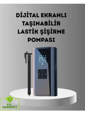 Dijital Ekranlı Kablosuz Hava Pompası Led Işıklı 12v 80w