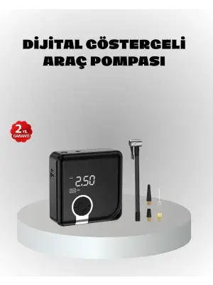 Dijital Ekranlı Şarjlı Hava Kompresörü 150 Psı Güçlü Motorlu