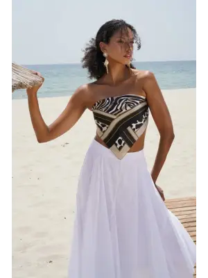 Dikiş Detay Maxi Etek Kadın Giyim