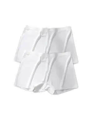 Omarı Görünmez İz Yapmayan Kadın Mini Şort Boxer - Beyaz