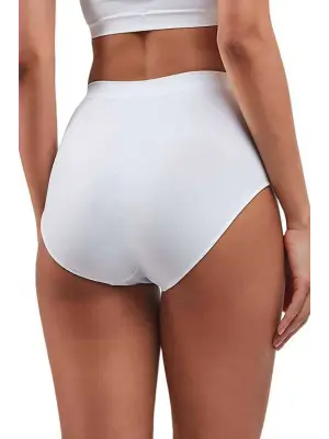 Omarı Yüksek Bel Dikişsiz İz Yapmayan Beyaz Slip Külot