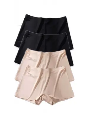 Omarı Dikişsiz Mini Şort Boxer Siyah Ten