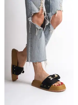 Siyah Ayakkabı Bayan Terlik Kadın Giyim