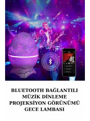 Dinozor Speaker Renk Değiştirme Projeksiyon Modu Bluetooth Hoparlör Gece Lambası