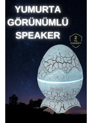 Dinozor Yumurtası Gece Masa Lambası Bluetooth Hoparlör 14 Renk Seçeneği