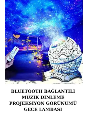Dinozor Yumurtası Gece Masa Lambası Bluetooth Hoparlör 14 Renk Seçeneği