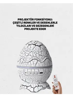 Dinozor Yumurtası Tasarımlı Projektörlü Gece Lambası