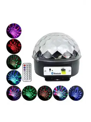 Disko Topu Renkli Işıklı Lazer Parti Bluetooth Bağlantılı Led Küre