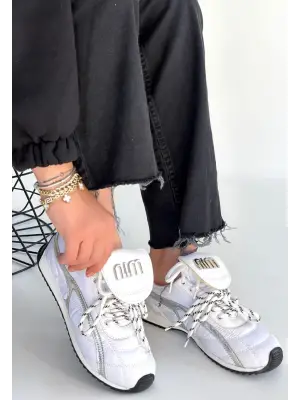 Dissa Beyaz Cilt Bağcıklı Paraşüt Detaylı Spor Ayakkabı