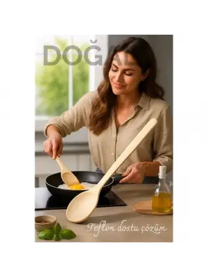 Doğal Gürgen Ahşap Servis Kaşığı – 20 cm, Ergonomik ve Dayanıklı Mutfak Yardımcısı