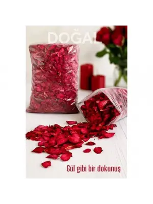 Doğal Kurutulmuş Gül Yaprakları – Dekoratif, Aromatik ve Romantik Kullanım İçin 70g Paket