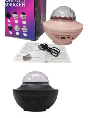 Dönen Işıklı Disko Topu Projektör Müzik Çalarlı Disco Speaker