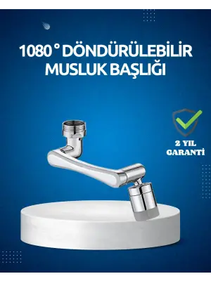 Dönen Musluk Başlığı 1080 Derece Ayarlanabilir Filtreli Sprey Uç