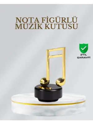 Dönen Nota Figürlü Müzik Box Işıltılı Dekoratif Tasarım