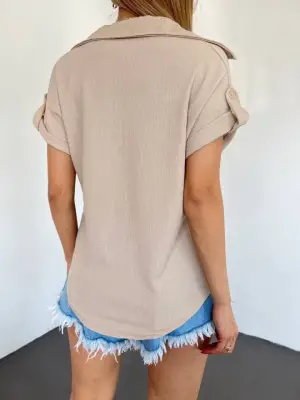 Omarı Şık ve Şık Duble Kol Bürümcük Gömlek