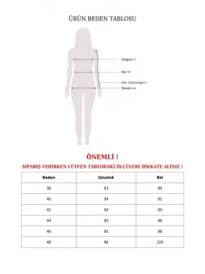 Duble Kumaş Beli Kuşaklı Bol Paça Pantolon    -Füme