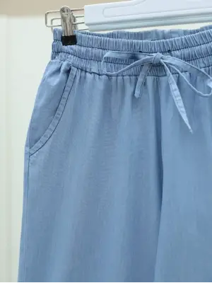 Duble Paça Yıkamalı Soft Kot Pantolon  -Buz Mavi